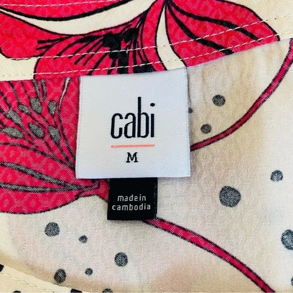 CAbi Pink Floral Boxy Top Size M - Picture 4 of 8